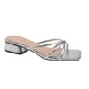 Square Toe Low Heel Slide Sandals