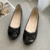 Glossy Bow Ballet Flats