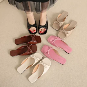 cn-11134207-7ras8-mcvju41tacqo30 Bow Square Toe Slide Sandals