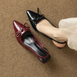 Patent Leather Bow Slingback Heels