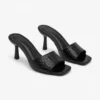 Crocodile Texture Stiletto Heel Slides