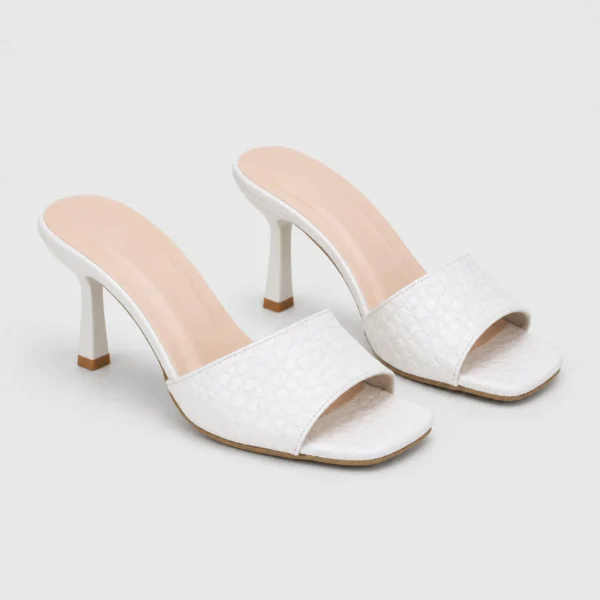 Crocodile Texture Stiletto Heel Slides