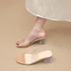 Clear Strap Block Heel Sandals