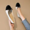 Glossy Bow Ballet Flats