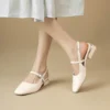 Square Toe Mary Jane Slingback Low Heels
