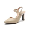 Cross Strap Pointed Toe Slingback Heels