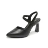 Cross Strap Pointed Toe Slingback Heels