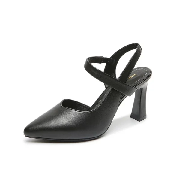 Cross Strap Pointed Toe Slingback Heels