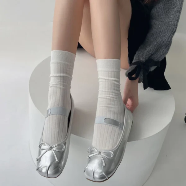 Ribbed Crew Socks