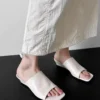 Minimalist Low Wedge Slide Sandals