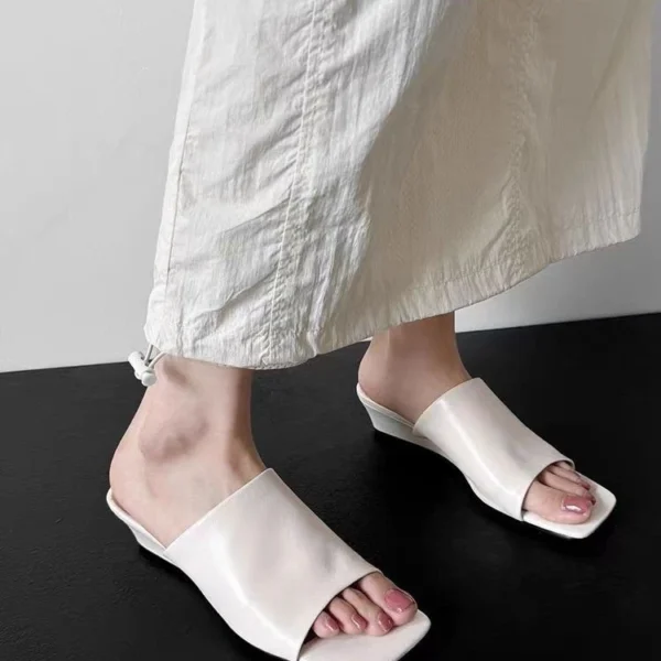 Minimalist Low Wedge Slide Sandals