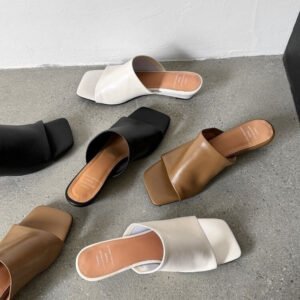 Minimalist Low Wedge Slide Sandals
