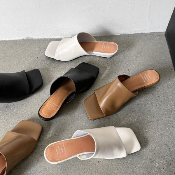 Minimalist Low Wedge Slide Sandals