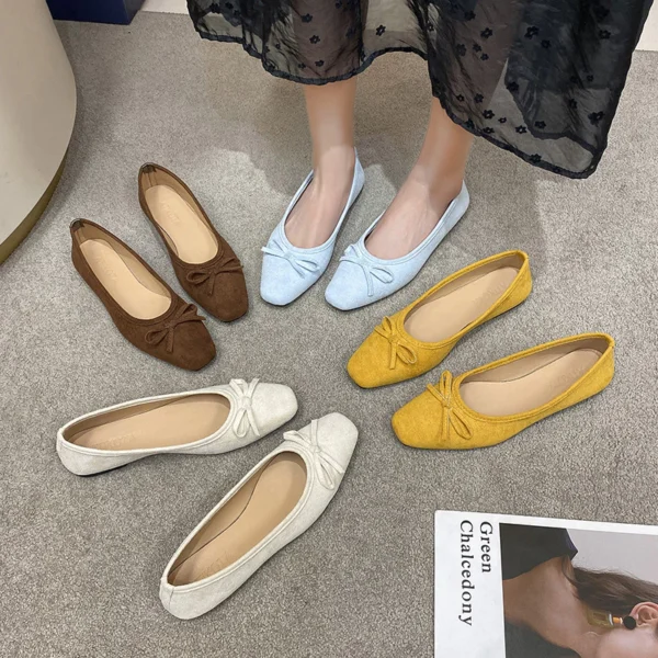 sg-11134201-7reno-m8akcijlvn9td2 Square Toe Bow Ballet Flats