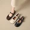 sg-11134201-822y0-mo6m96xfgmbk85 Lace Trim Mary Jane Ballet Flats