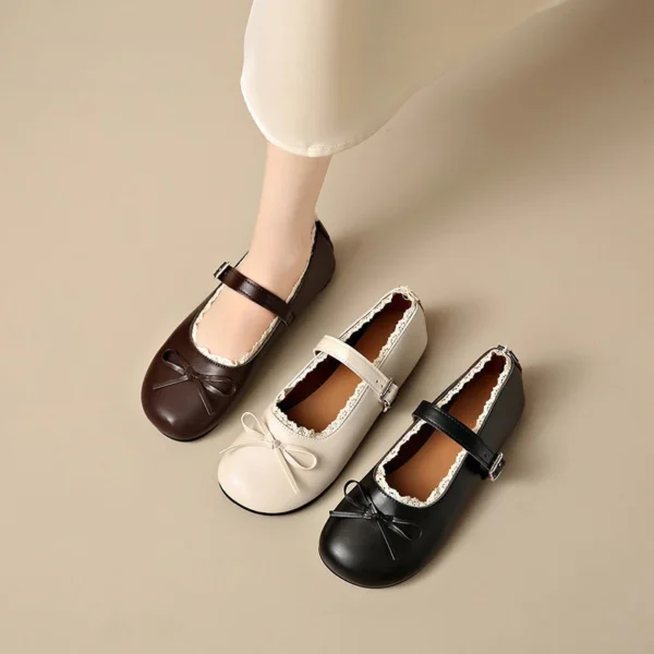 sg-11134201-822y0-mo6m96xfgmbk85 Lace Trim Mary Jane Ballet Flats