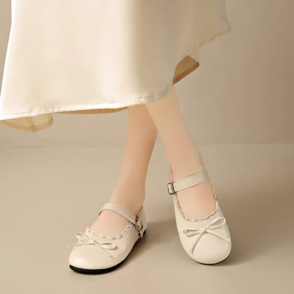 sg-11134201-822yc-mo6jzax9i0hxbc Lace Trim Mary Jane Ballet Flats