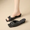 sg-11134201-823rf-mpbwpyc26knh54 Polka Dot Bow Wedge Slide Sandals