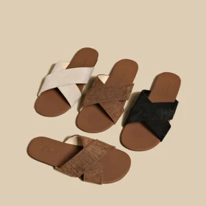 Cross Strap Slide Sandals