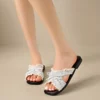 sg-11134201-8259g-mq73e8ue1ez3d0 Lace Bow Cross Strap Slide Sandals