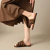 sg-11134201-8259g-mr8cqd17nf9g18 Linen Toe Ring Flat Slide Sandals