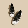 Polka Dot Double Strap Mary Jane Flats