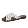 sg-11134201-825b2-mq73ea4w347i2b Lace Bow Cross Strap Slide Sandals