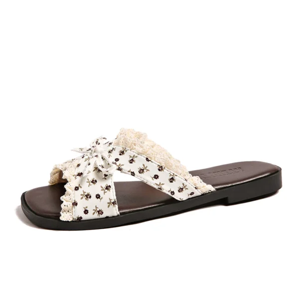 sg-11134201-825b2-mq73ea4w347i2b Lace Bow Cross Strap Slide Sandals