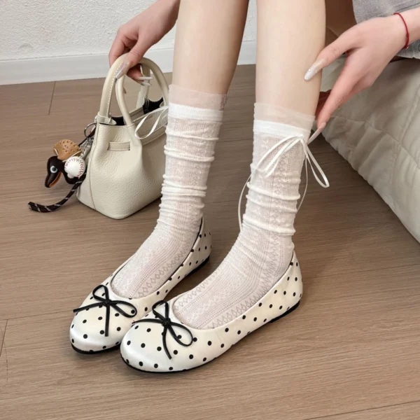 sg-11134201-825zr-mm2w6ct8lb7p53 Polka Dot Ballet Flats with Bow
