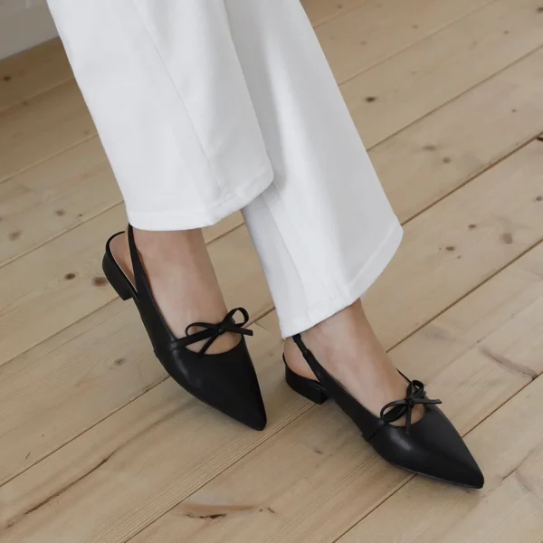 sg-11134207-82607-mledbfz23qq73c Bow Pointed Toe Slingback Low Heels
