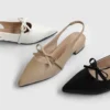sg-11134207-82612-mledbfz7lssi36 Bow Pointed Toe Slingback Low Heels