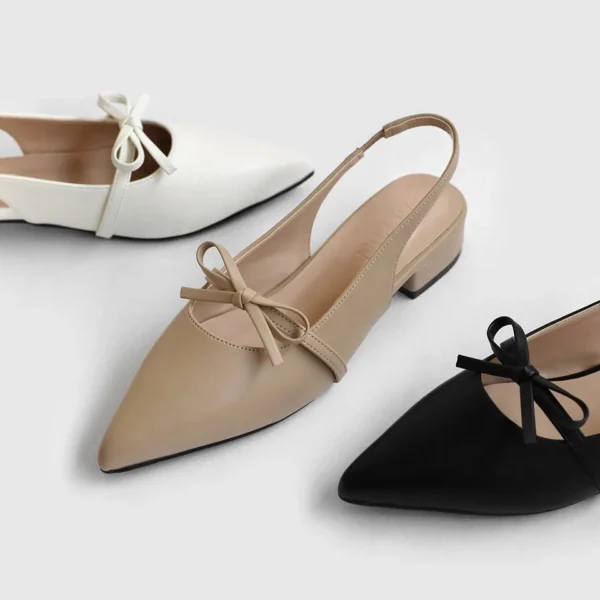 sg-11134207-82612-mledbfz7lssi36 Bow Pointed Toe Slingback Low Heels